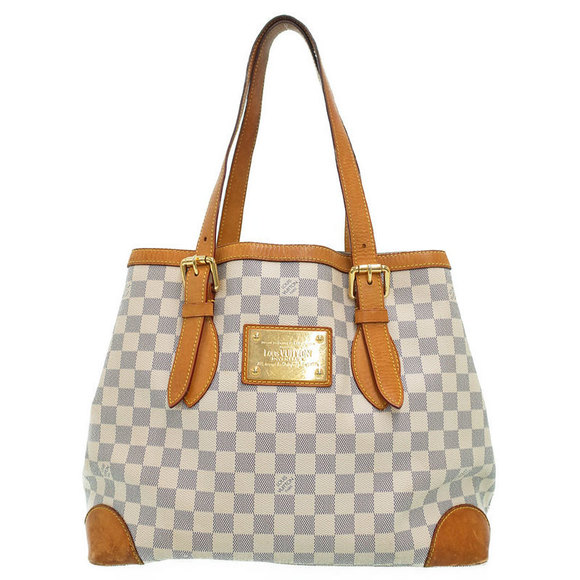 Louis Vuitton Bag Azur Damier Hampstead MM White Tote - Picture 1 of 8